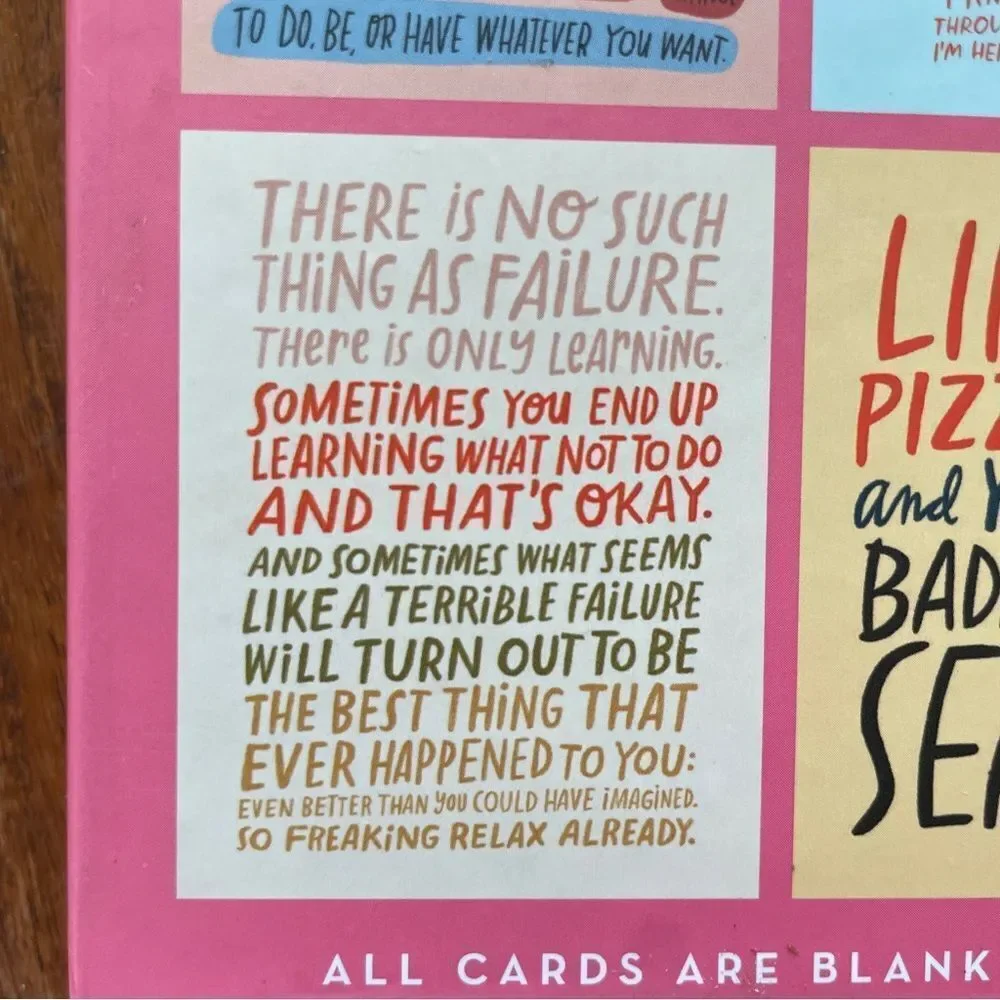 Em & Friends Pep Talk Cards - Pink Assortment of 4 Styles with Envelopes
